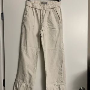 Off white denim wide leg pants